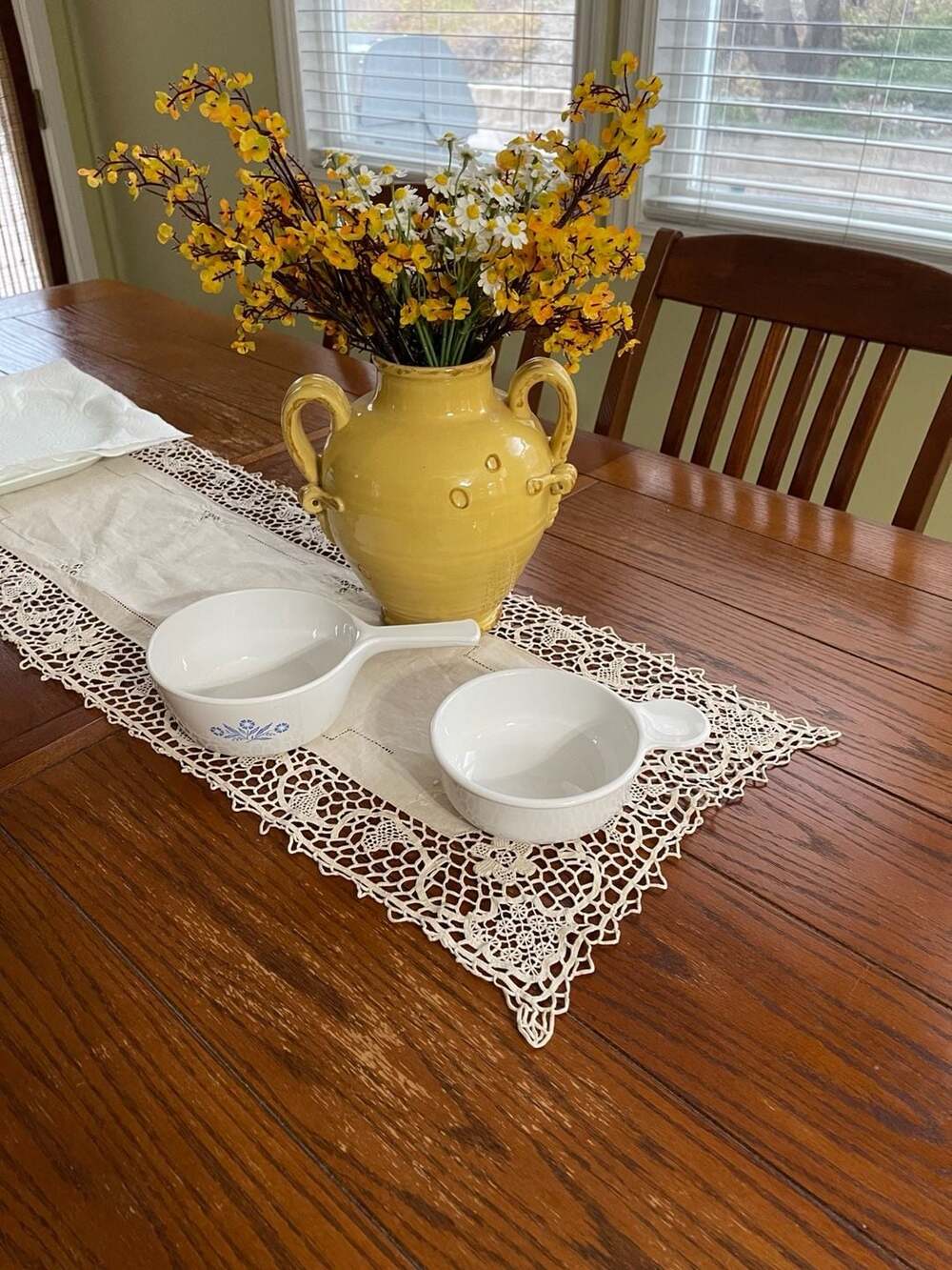 CorningWare Corelle & Grab It Bowl Set with Blue Cornflower Pattern and Handle